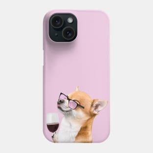 Dog next to wine meme Phone Case