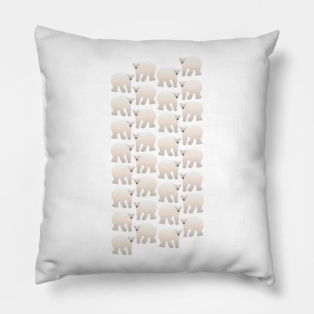 Adorable Polar Bear Pattern (on white) Pillow by Davey's Designs