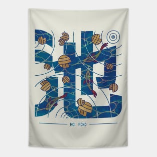 Koi Pond Kanji Tapestry