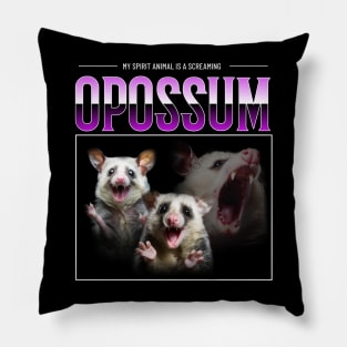 My spirit animal is a screaming Opossum - Opossum Lover - 90s bootleg Pillow