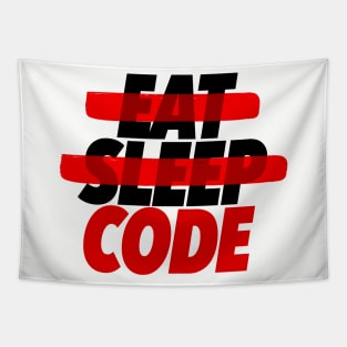 Eat Sleep Code – Programmer Humor Quote Tapestry