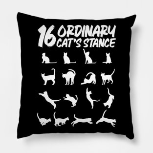 16 positions of a cat - funny tee cats Pillow