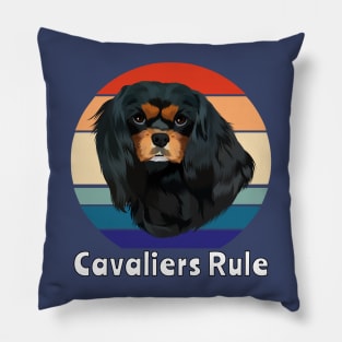 Retro Black and Tan Cavalier King Charles Spaniel Gifts Pillow