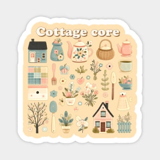 Cottage core aesthetic patterns Magnet