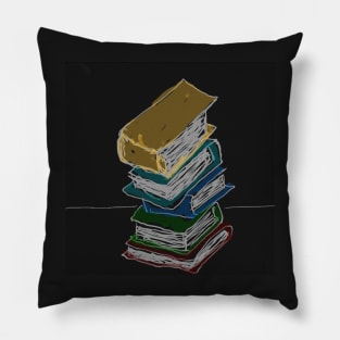 Book Stack Sketch Pillow