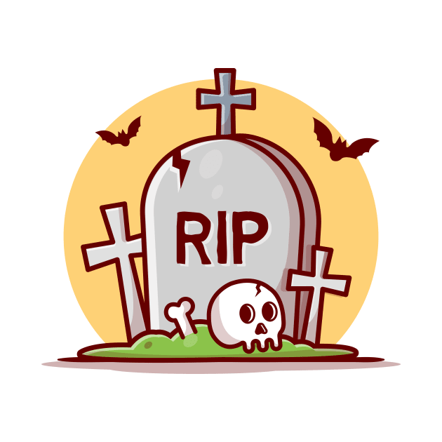 Halloween Tombstone Cartoon Vector Icon Illustration by Catalyst Labs