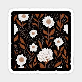 Seamless pattern with hand drawn flowers and leaves Magnet