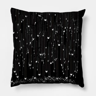 Black Rain - Puddle typography movie poster Pillow