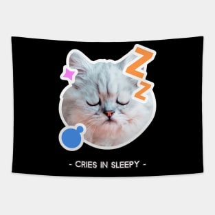 cat cries in sleepy Tapestry