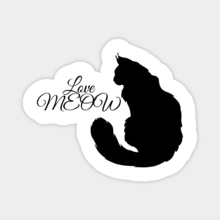 Love cats meow Magnet