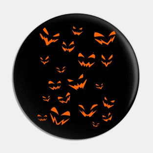 Halloween Jack O Lantern Faces Pin