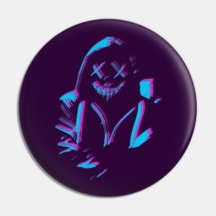 Neon Mask Man Pin