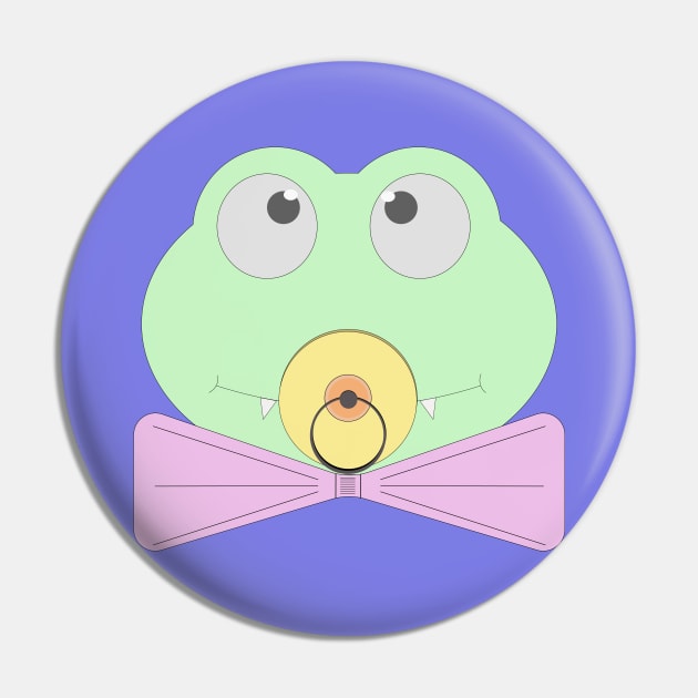 Little baby crocodile (cub) with a bow tie and a pacifier Pin by EvgeniiV