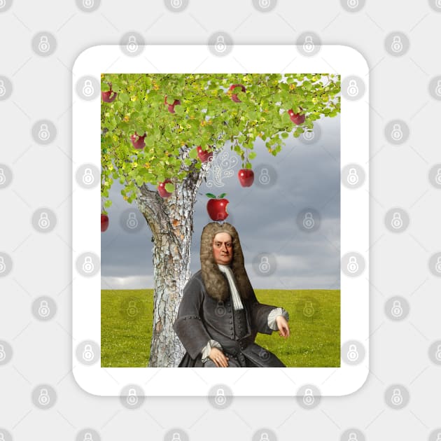 Isaac Newton Apple Tree Magnet by red-leaf