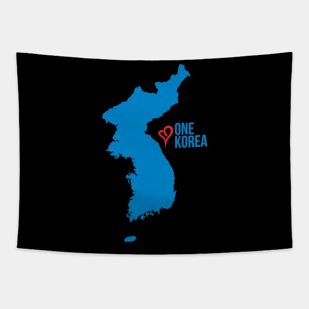 One Korea Love Unification Flag Tapestry by Flippin' Sweet Gear