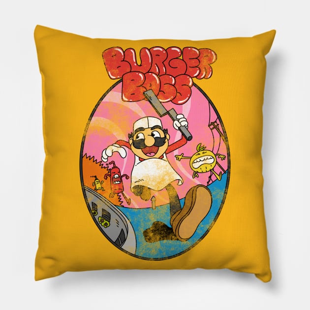 Burger Boss Pillow by WizzKid