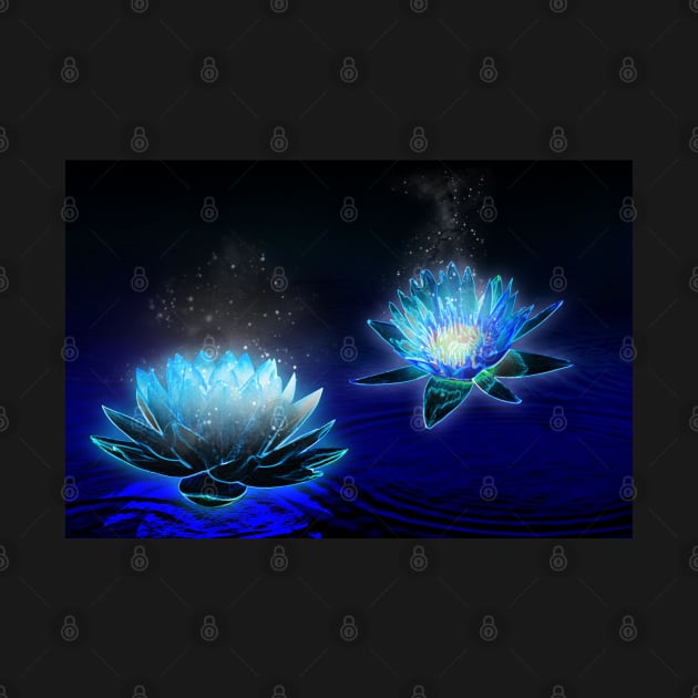 Glowing Lotuses by tjimageart