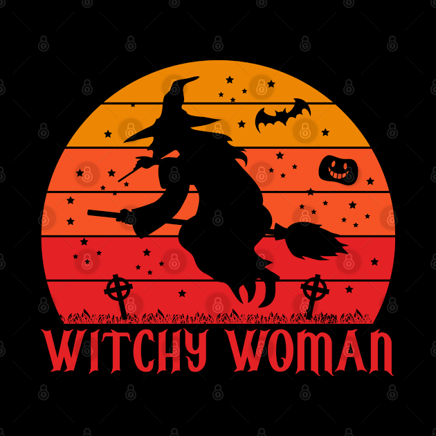 VINTAGE Flying Witch Halloween by thebestpod