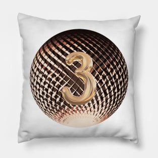 Number 3 - bronze Pillow