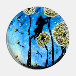 girl with dandelion tree Pin