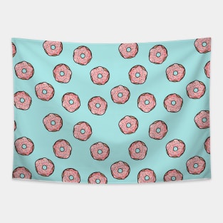 Donuts Blue Pattern Tapestry