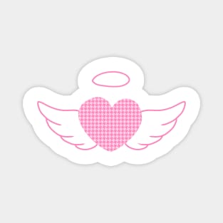Pink Houndstooth angel heart (y2k preppy plazacore) Magnet