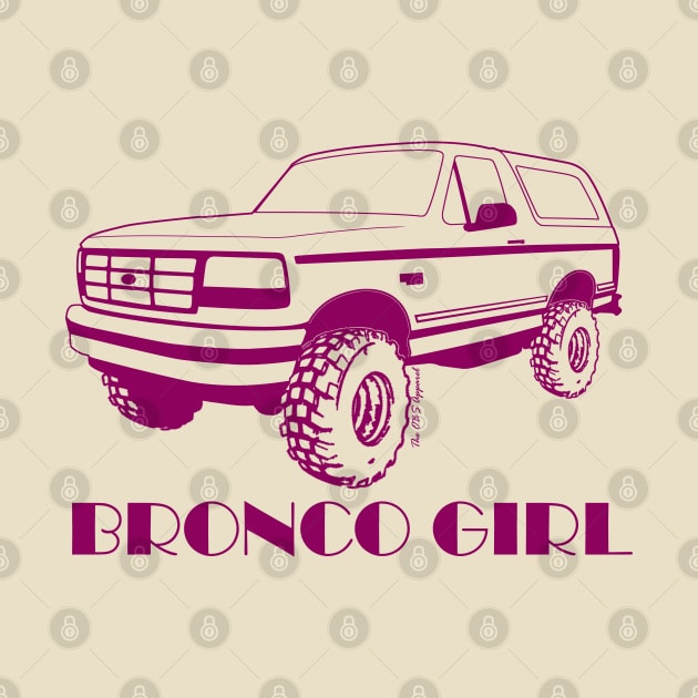 Bronco Girl - 1992-1996 Front Dark Pink Print by The OBS Apparel