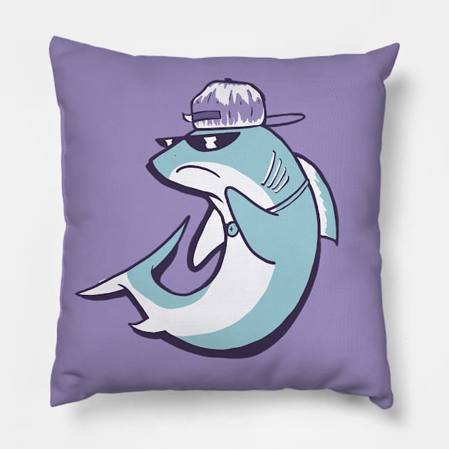 cool shark Pillow by ArtStopCreative