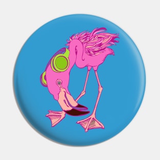 Flamingo, Shake Your Tail Feather Pin