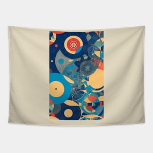 Art Deco and Bauhaus-Inspired Modern Circle Art Tapestry