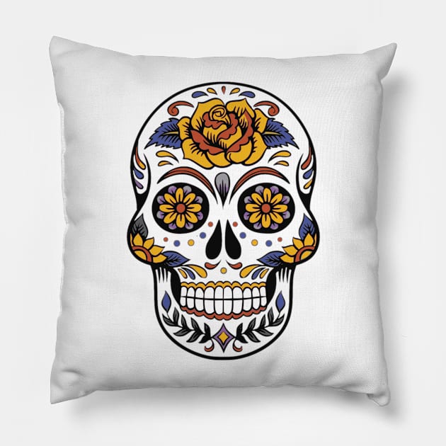 flower skull Pillow by DeviAprillia_store