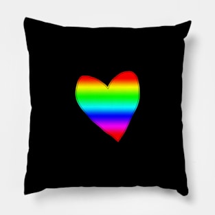 Small Linear Spectrum Rainbow Heart Pillow