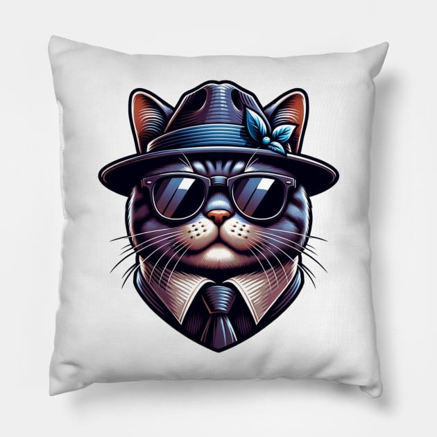 Gangster Cat Pillow by PopularDesigns