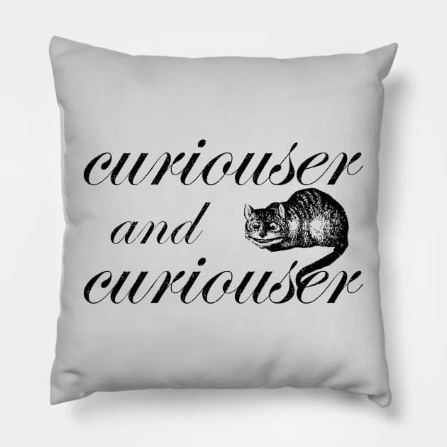 Lispe Curiouser and Curiouser Cheshire Cat Pillow by Lispe