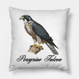 Peregrine Falcon  sitting on a branch Pillow