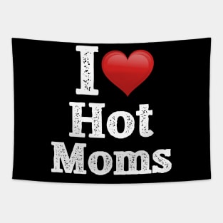 I Love Hot Moms (Red and White) Tapestry