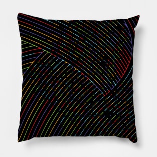 Rainbow Abstract Line Pattern Pillow