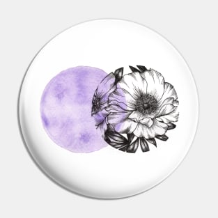 Purple Abstract Peonies Pin