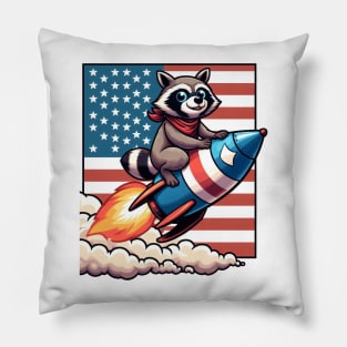 A Whimsical Tribute to American Culture in Cartoon Style Pillow