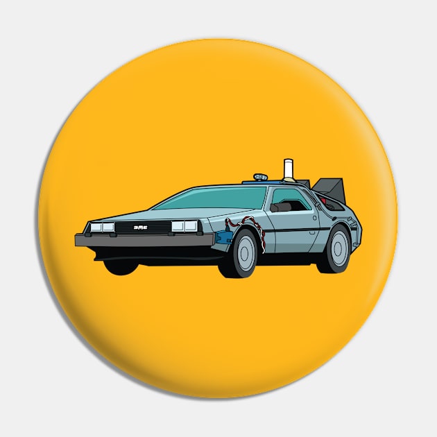 DeLorean Pin by Hell Creek Studios