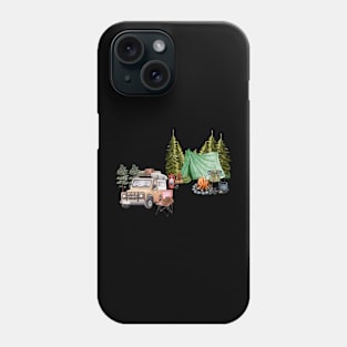 Camping Collage Vintage Forest Car Retro Phone Case