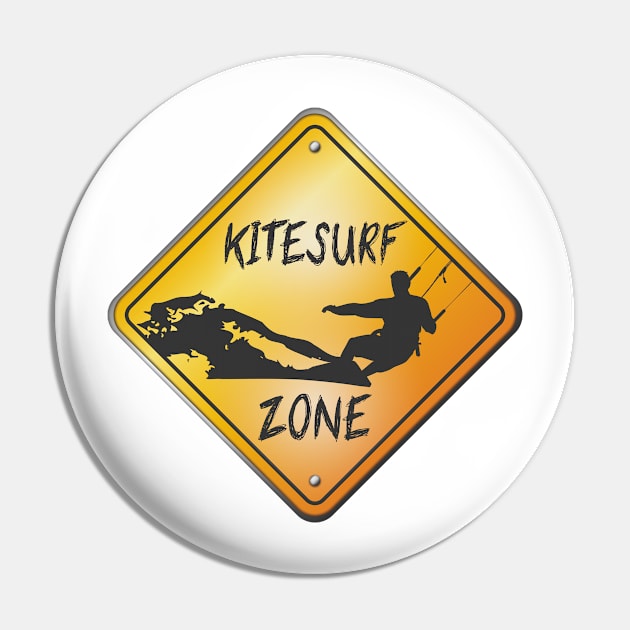 Kitesurf Zone Roadsign Pin by Manikool