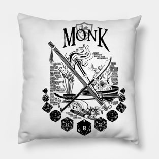 RPG Class Series: Monk - Black Version Pillow