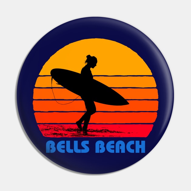 Bells Beach Australia Surfer Sun Pin by AKdesign