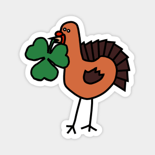 Saint Patricks Day Turkey with Shamrock Magnet