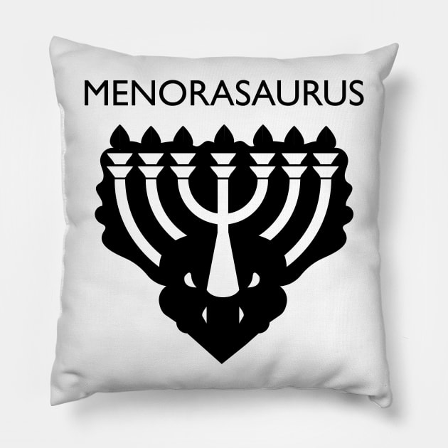 Menorasaurus Funny Hanukkah Joke Pillow by JustPick