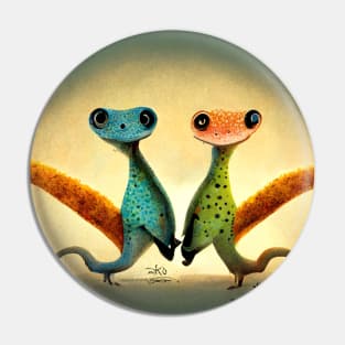 Two cute geckos staring at you Pin