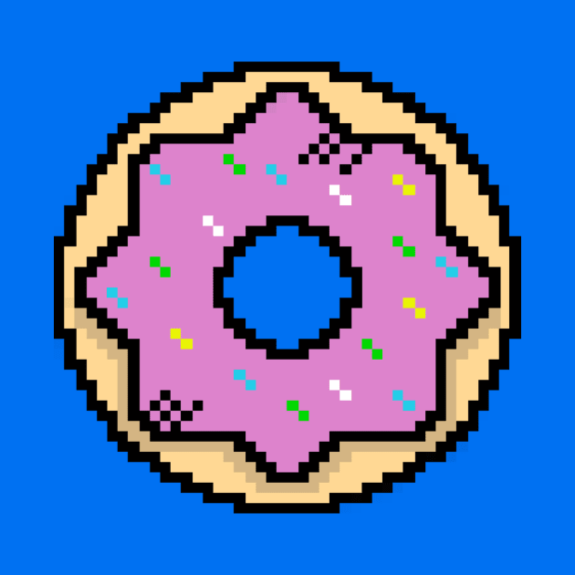 Cute Pink Donut - Pixel Icon by Lionti_design