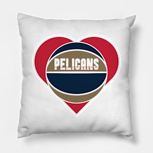 Heart Shaped New Orleans Pelicans Basketball Pillow