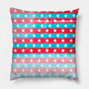 Red white and blue stars and stripes in an Americana tribute Pillow
